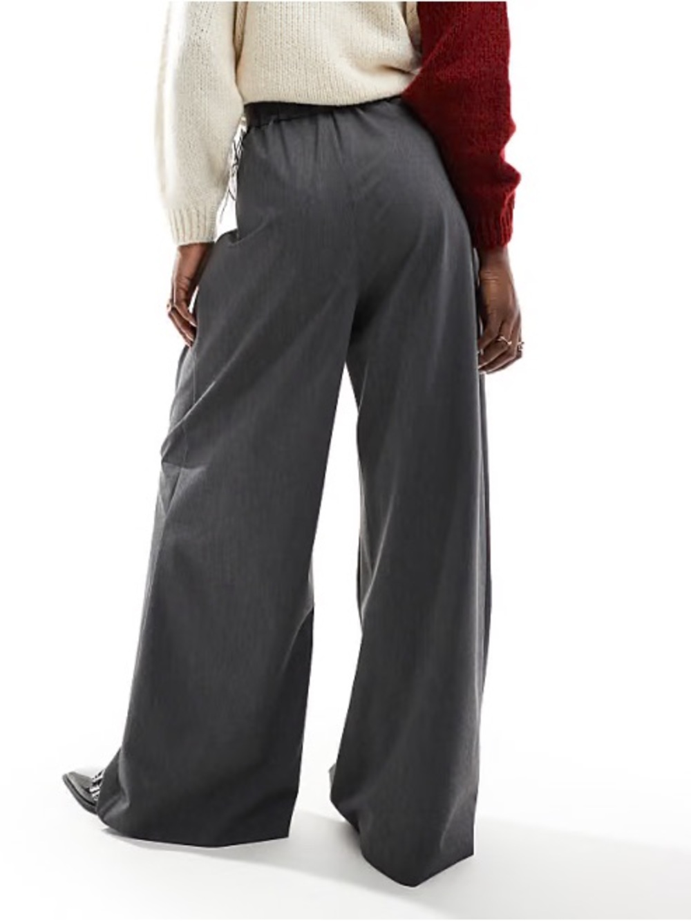 Wide-Leg Women's Pants in Charcoal Gray